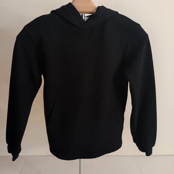 H&M Boys Black Waffle Hoodie Kangaroo Pocket Size 8 Excellent Condition - Picture 15 of 15